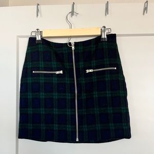 Madewell Plaid Wool Skirt